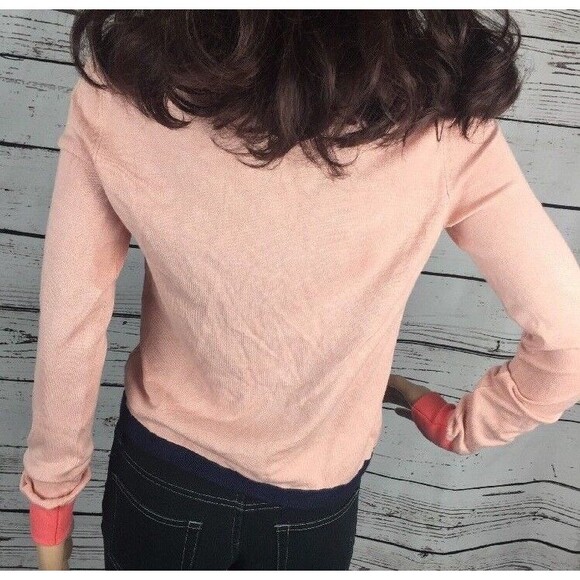 The Webster Miami at Target Pink Navy Classic Cardigan Sweater Gold Buttons XS - Picture 8 of 11